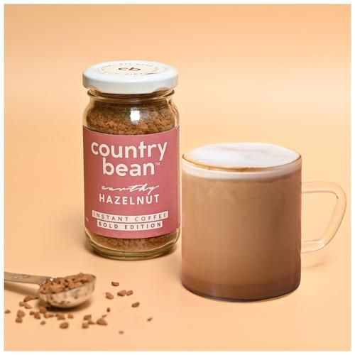 Country Bean Earthy Hazelnut Bold Instant Coffee - Arabica & Robusta Blend, 50 g Bottle-8.webp
